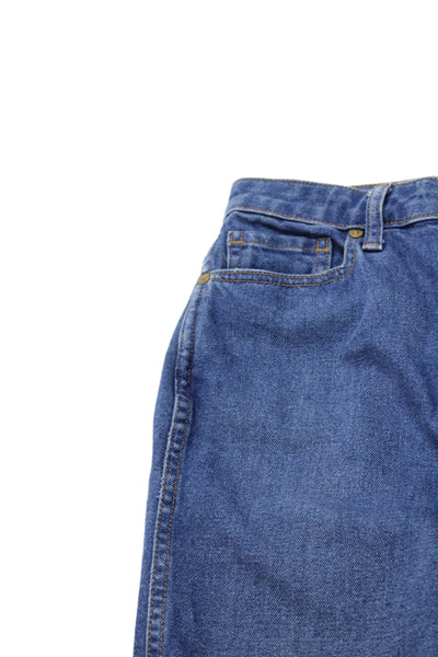Khaite Women Bootcut Jeans Blue Cotton High Rise Button Size 25