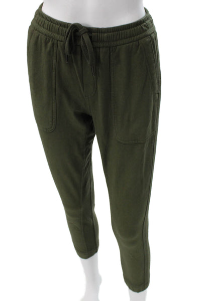 Athleta Women Jogger Pants Green Drawstring Cotton Spandex Petite Size 2XS