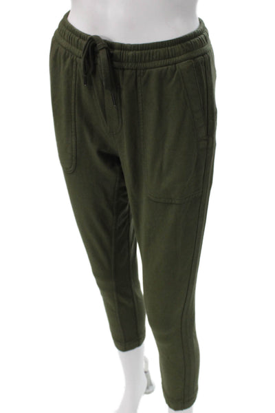 Athleta Women Jogger Pants Green Drawstring Cotton Spandex Petite Size 2XS