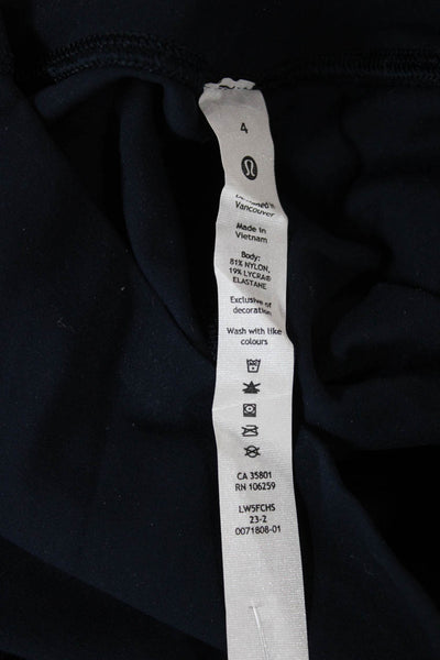 Lululemon Womens Blue Nylon Leggings Pull On Solid Size 4