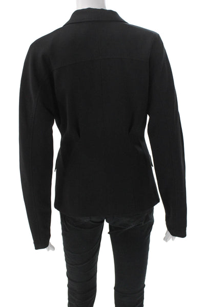 Max Mara Womens Black Acetate Pantsuit Long Sleeve Button Size 8