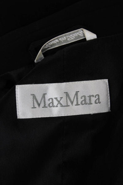 Max Mara Womens Black Acetate Pantsuit Long Sleeve Button Size 8