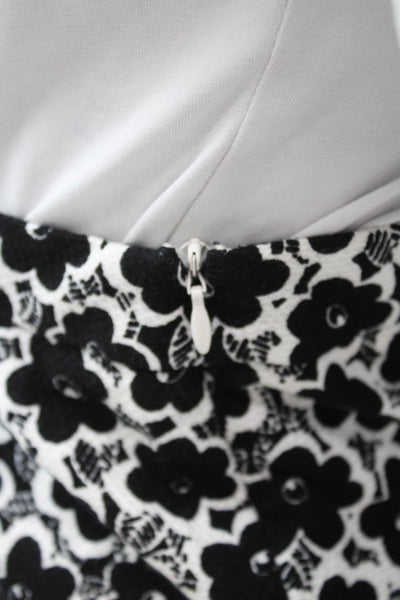 Love Moschino Womens Black Floral Cotton Straight Pencil Skirt Zip Size 8