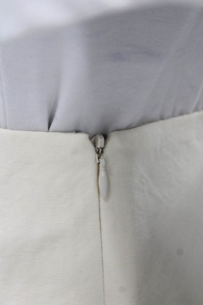 Ralph Lauren Collection Womens Ivory Linen Straight Pencil Skirt Knee Size 10