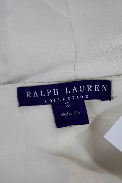 Ralph Lauren Collection Womens Ivory Linen Straight Pencil Skirt Knee Size 10
