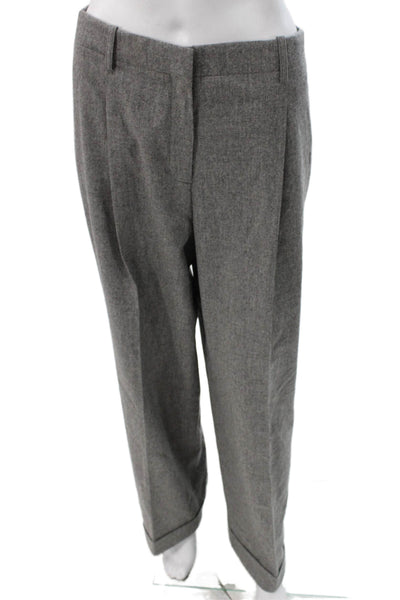 Lafayette 148 New York Womens Dress Pants Gray Virgin Wool Zip Size 8