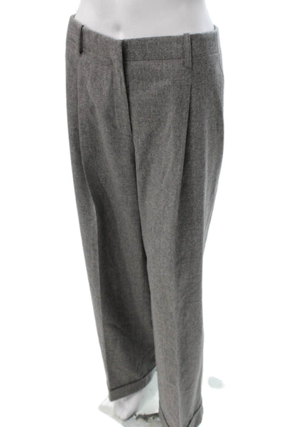 Lafayette 148 New York Womens Dress Pants Gray Virgin Wool Zip Size 8