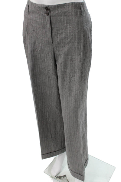 Michael Kors Women Cropped Striped Wool Pants Gray Size 10