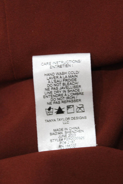 Tanya Taylor Girls Brown Zip Dress Short Sleeve Round Neck Size M