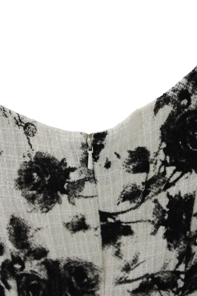 Ieena for MacDuggal Women Maxi Floral White Square Neck Polyester Dress Size 4