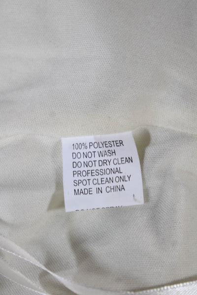 Ieena for MacDuggal Women Maxi Floral White Square Neck Polyester Dress Size 4