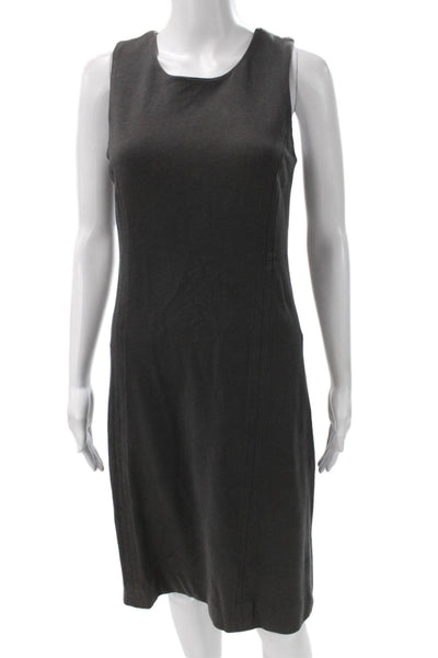 James Perse Womens Sheath Dress Gray Sleeveless Knee Length Tencel Size 2
