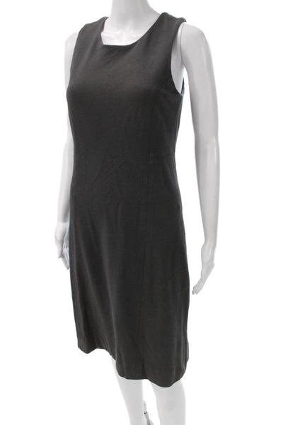 James Perse Womens Sheath Dress Gray Sleeveless Knee Length Tencel Size 2