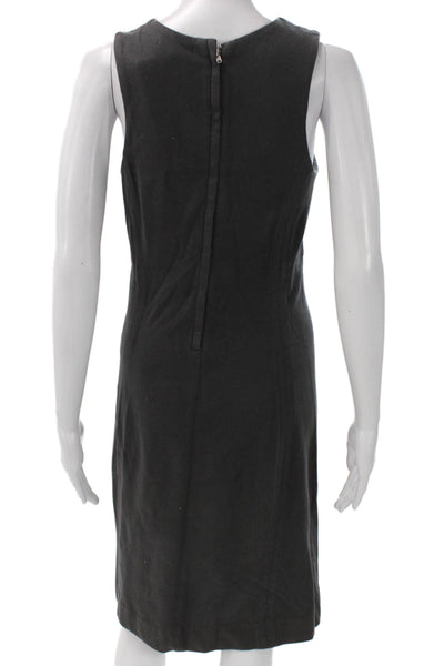James Perse Womens Sheath Dress Gray Sleeveless Knee Length Tencel Size 2