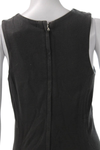James Perse Womens Sheath Dress Gray Sleeveless Knee Length Tencel Size 2