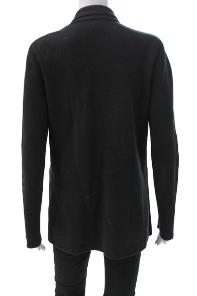J Crew Womens Black Collared Button Cotton Cardigan Sweater Long Sleeve Size S