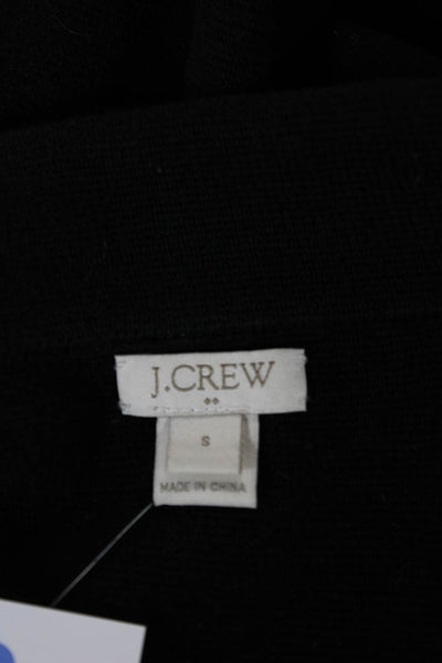 J Crew Womens Black Collared Button Cotton Cardigan Sweater Long Sleeve Size S
