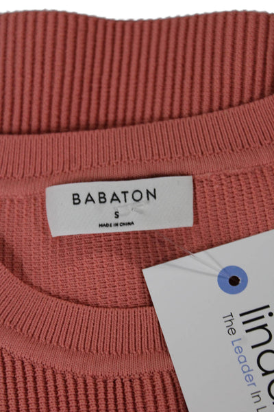 Babaton Womens Orange Cropped Tank Nylon Crew Neck Sleeveless Size S