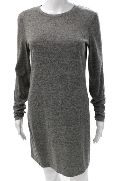 Club Monaco Women Shift Dress Gray Long Sleeve Mini Polyester Size S