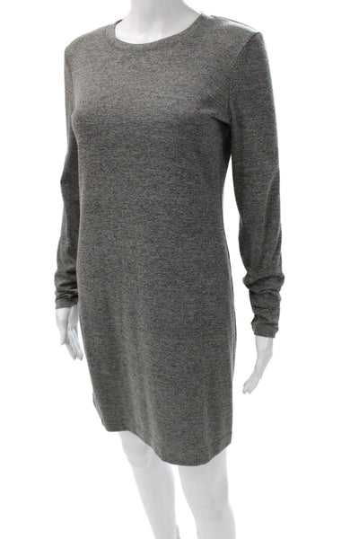 Club Monaco Women Shift Dress Gray Long Sleeve Mini Polyester Size S
