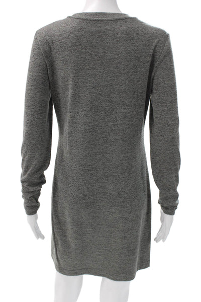 Club Monaco Women Shift Dress Gray Long Sleeve Mini Polyester Size S