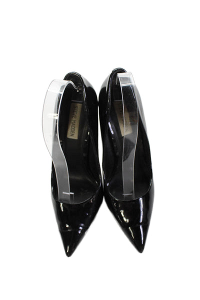 Steve Madden Womens Stiletto Pointed Toe Patent Leather Pumps Black Size 7.5M