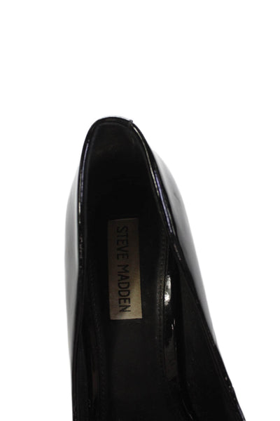 Steve Madden Womens Stiletto Pointed Toe Patent Leather Pumps Black Size 7.5M
