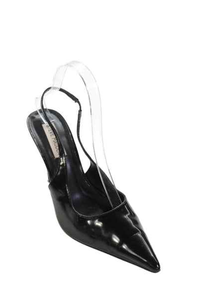 Steve Madden Womens Stiletto Heel Pointed Toe Slingback Pumps Black Size 8M