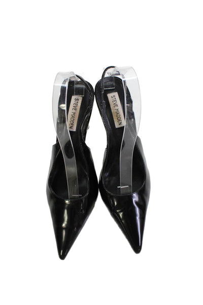Steve Madden Womens Stiletto Heel Pointed Toe Slingback Pumps Black Size 8M