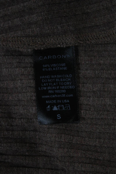 Carbon38 Womens Basic Sleeveless Tank Brown Viscose Round Neck Solid Size S