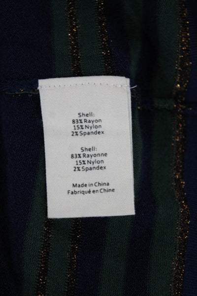 L'Agence Women Pullover Turtleneck Striped Rayon 3/4 Sleeve Blue Size S