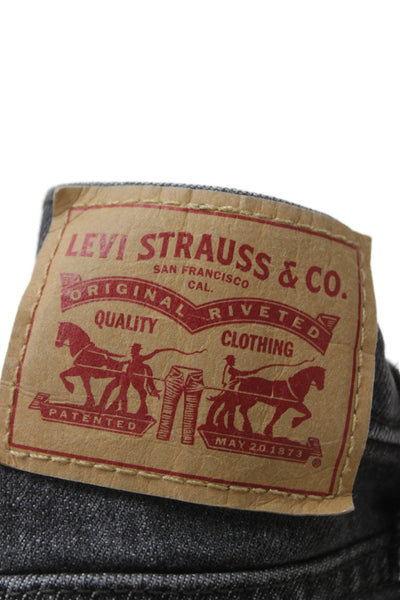 Levi's Womens Ankle Jeans Black High Rise Button Cotton Inseam 26 Size 30