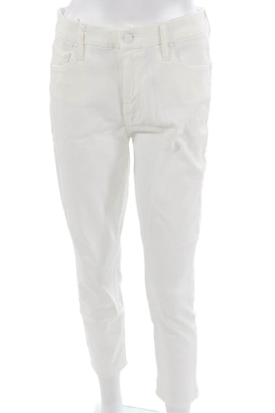 Mother Women White High Rise Ankle Jeans Button Fly Size 29