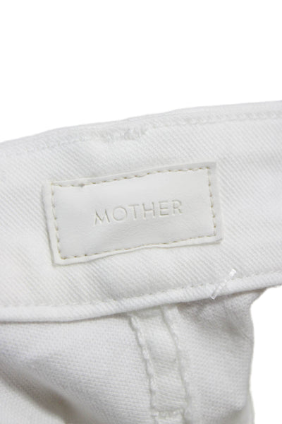 Mother Women White High Rise Ankle Jeans Button Fly Size 29