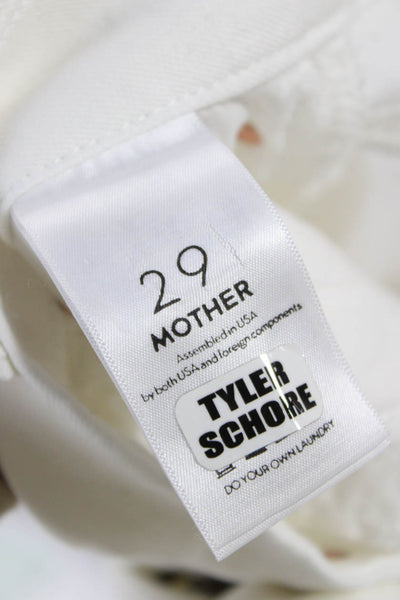 Mother Women White High Rise Ankle Jeans Button Fly Size 29
