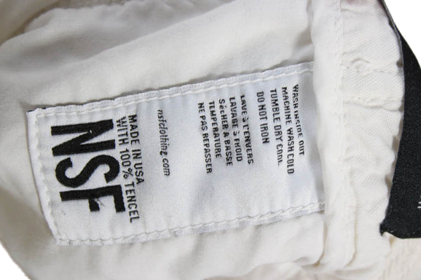 NSF Womens Cargo Pants White Tencel Button Size 28