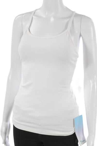 Ivivva Womens Scoop Neck Sleeveless Active Tank Top Solid White Size 12