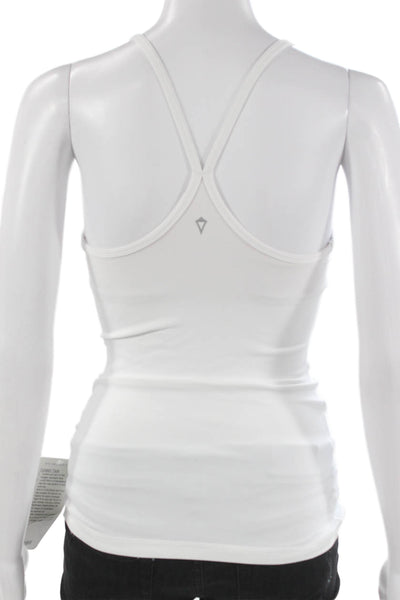 Ivivva Womens Scoop Neck Sleeveless Active Tank Top Solid White Size 12