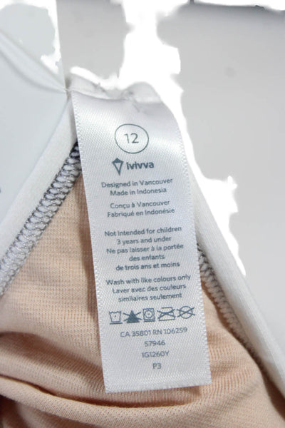 Ivivva Womens Scoop Neck Sleeveless Active Tank Top Solid White Size 12