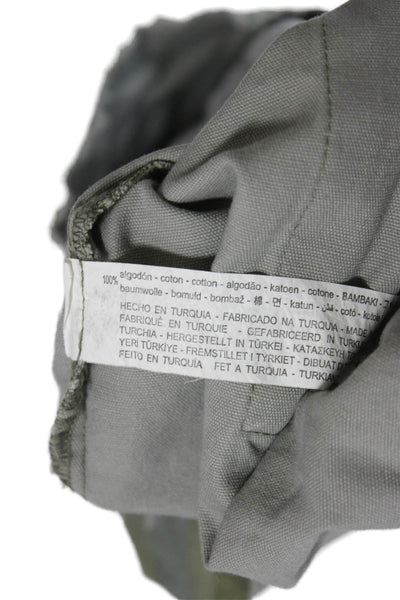 Zara Womens Military Jacket Green Camouflage Cotton Button Long Sleeve Size S