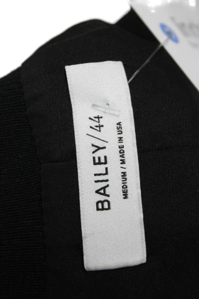 Bailey 44 Womens Black Nylon Bomber Jacket Button Long Sleeve Size M