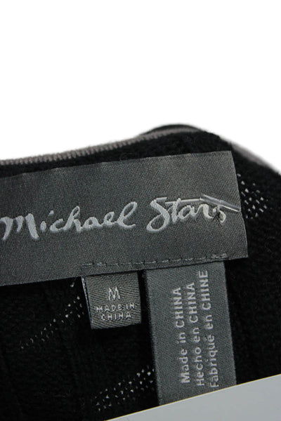 Michael Stars Women Cardigan Black V-Neck 100% Cotton Long Sleeve Size M