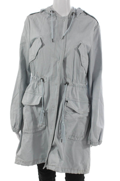 Daughters Of The Liberation Womens Anorak Coat Blue Cotton Long Sleeve Size L