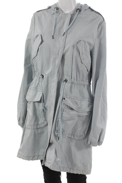 Daughters Of The Liberation Womens Anorak Coat Blue Cotton Long Sleeve Size L