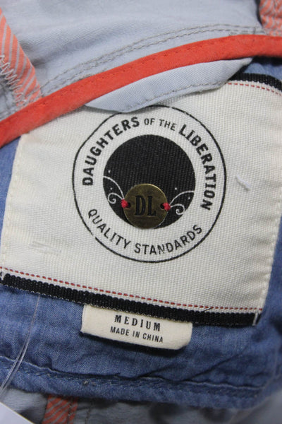 Daughters Of The Liberation Womens Anorak Coat Blue Cotton Long Sleeve Size L