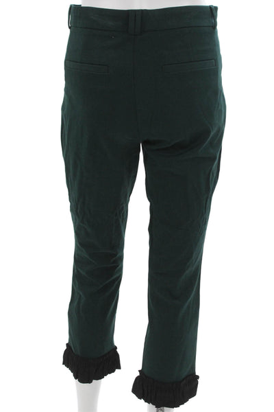 Cartonnier Anthropologie Womens Green Cropped Pants Cotton Rayon Spandex Size 8