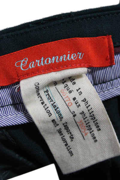 Cartonnier Anthropologie Womens Green Cropped Pants Cotton Rayon Spandex Size 8