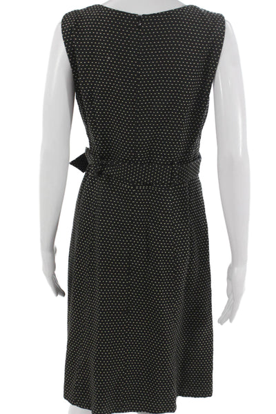 Nanette Lepore Women Fit & Flare Dress Black Polka Dot V-Neck Size 8