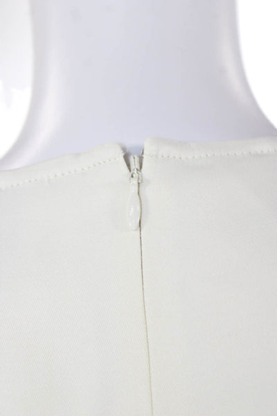 LouLou De Saison Womens Round Neck Viscose Longsleeve Blouse Ivory Zip Size 36