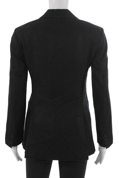 Shari's Place Womens Black Wool Pantsuit Long Sleeve Buttoned Size 40